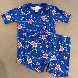Hanna Andersson Organic Cotton Pajama Set – Blue Star Print – Size 6/7